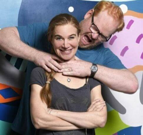 Marre Gaffigan parents Jim Gaffigan and Jeannie doing a fun concept.